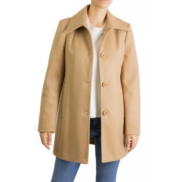 Cappottino corto con cinta e bottoni tinta unita Options